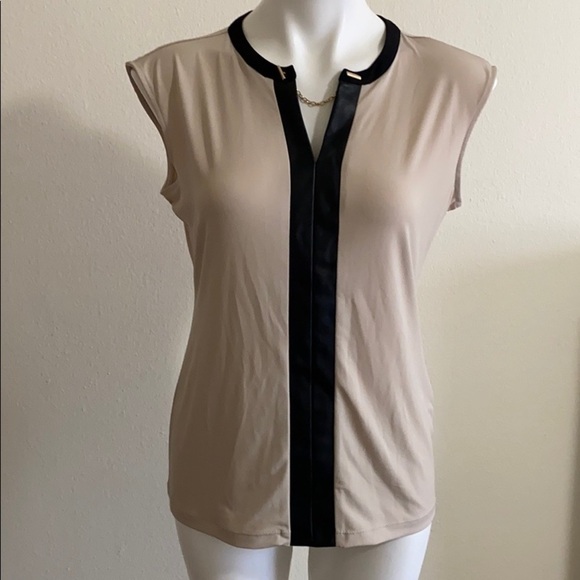CALVIN KLEIN Black and Tan top size Small - Picture 1 of 9
